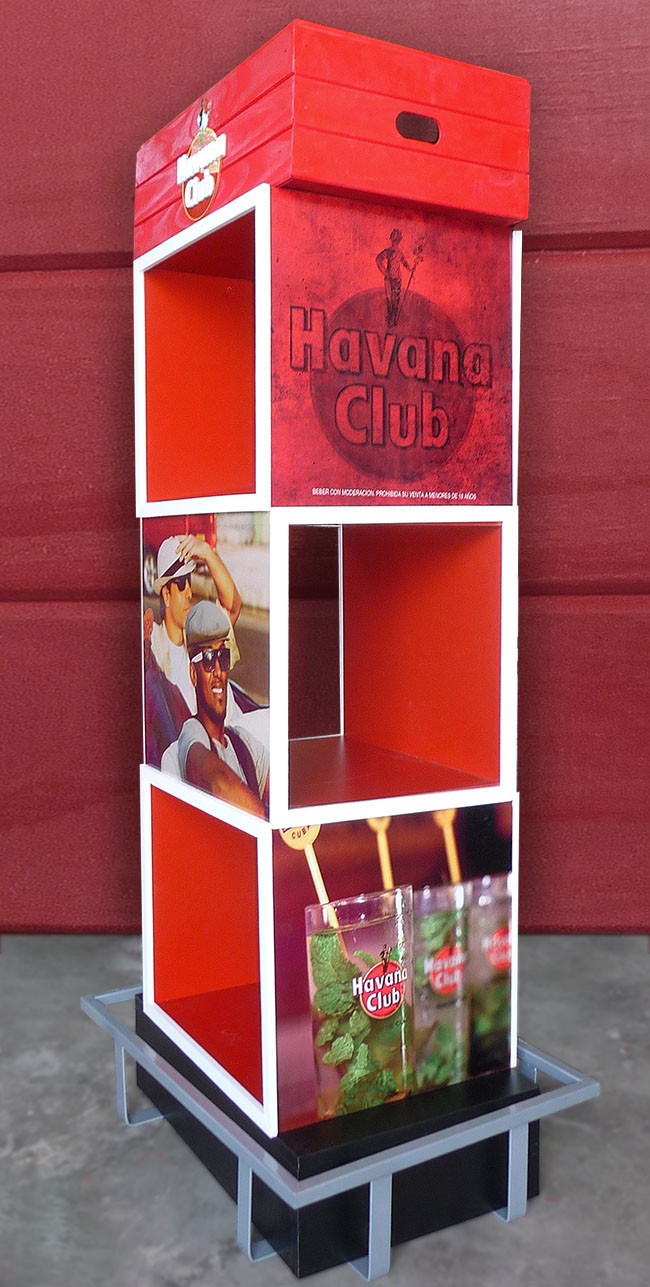 Exhibidor columna para el Ron Havana Club
